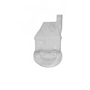 Frosted Glass House Tealight Holiday Decor Wreath Tudor Chimney‎ Christmas